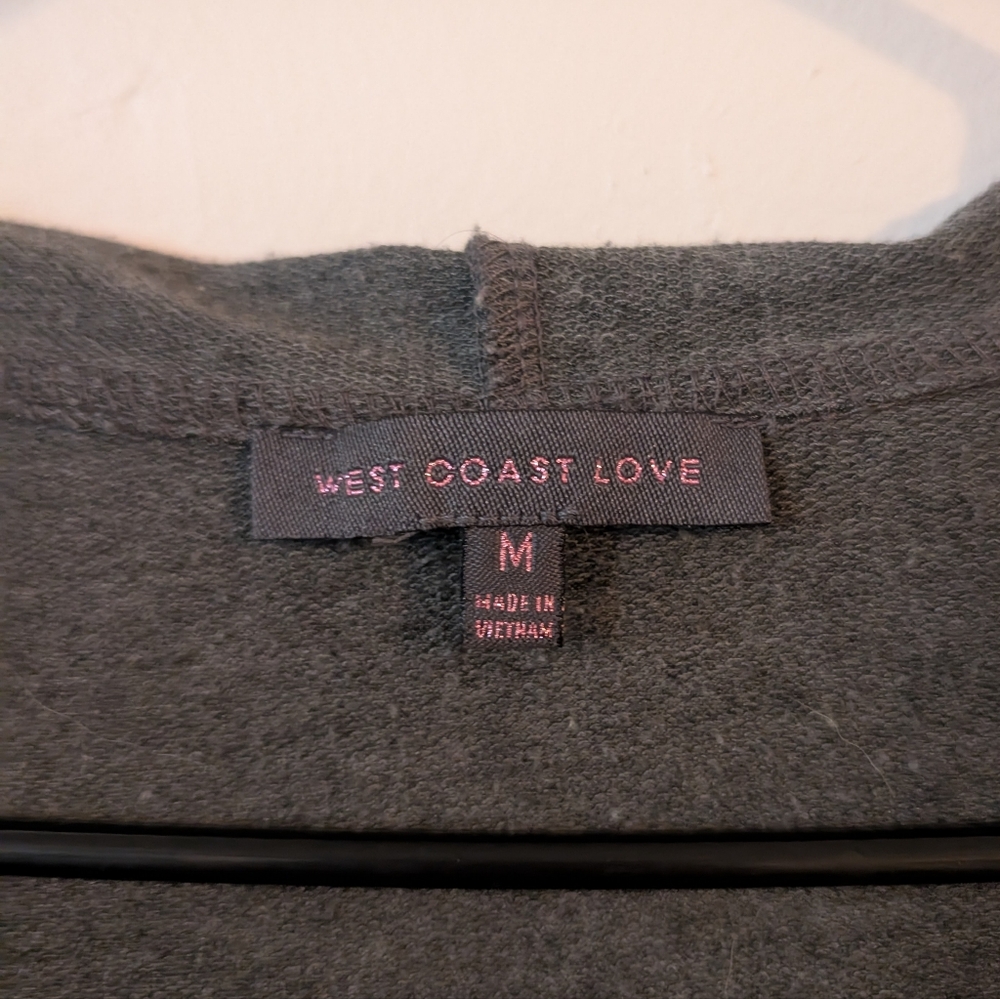 3 For $12 Clearance West‎ Coast Love Womens Grey Hooded Long Sleeve Shirt - Picture 2 of 5